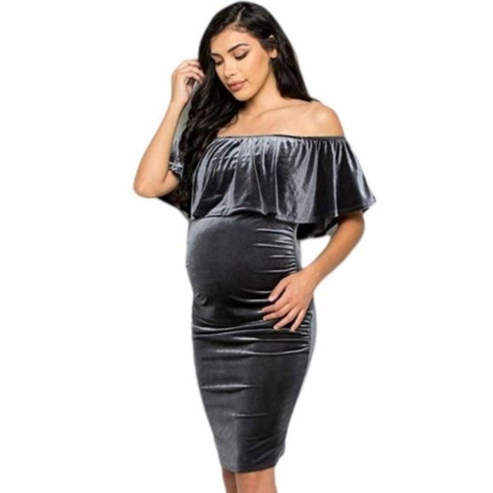 My Bump Grey Maternity Bodycon Dress size Medium